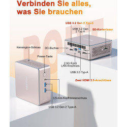 GEEKOM Mini PC A5 2025 Edition mit AMD Ryzen 5 7430U,16GB RAM 512GB SSD, Windows 11 Pro, Ultra-leiser kompakter Desktop-PC mit