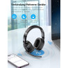 TECKNET Bluetooth Headset mit Mikrofon, Noise Cancelling Single und Dual Over Ear Headset Kabellos mit USB Dongle, 3 EQ