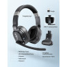 TECKNET Bluetooth Headset mit Mikrofon, Noise Cancelling Single und Dual Over Ear Headset Kabellos mit USB Dongle, 3 EQ