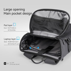 MARK RYDEN Business Rucksack Herren, 20L Große Kapazität Reiserucksack mit USB-C, 14 Zoll Laptop Rucksack mit Laptopfach - Grau