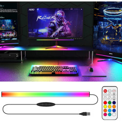WILLED Gaming Lampe, RGB Under Monitor Lampe, Dreamcolor Gaming Deko für PC Setup mit 12 Dynamische, Ambient Lightbar mit