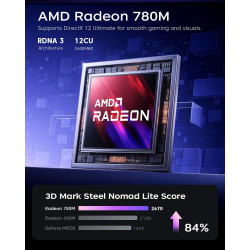 ACEMAGICIAN S3A Mini PC Gaming,AMD Ryzen 7 8745HX (8C/16T,bis zu 4,9 GHz),16GB DDR5 5600MHz 512GB NVME PCIe4.0 SSD,Radeon 780M,