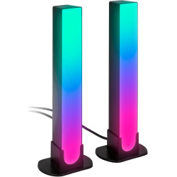 BRILONER – 2er Set LED Lightbar mit Appsteuerung, RGBIC Tischlampe und Wandlampe für Sprachassistenten, Gaming Zubehör mit