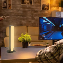 BRILONER – 2er Set LED Lightbar mit Appsteuerung, RGBIC Tischlampe und Wandlampe für Sprachassistenten, Gaming Zubehör mit