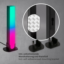 BRILONER – 2er Set LED Lightbar mit Appsteuerung, RGBIC Tischlampe und Wandlampe für Sprachassistenten, Gaming Zubehör mit