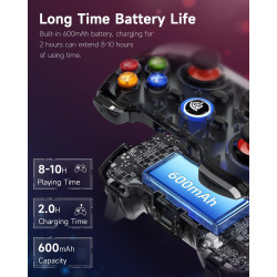 EasySMX Wireless PC Controller, Controller PC Bluetooth mit Hall-Trigger & Dual Vibration & Turbo Funktion, kompatibel mit PC/