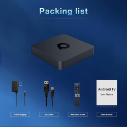 Android TV Box, Q1 Android 10.0 TV Box 2GB RAM/16GB ROM H313 Quadcore cortex-A53 Unterstützung WiFi 2.4G/5G BT5.2 4K 3D HDMI