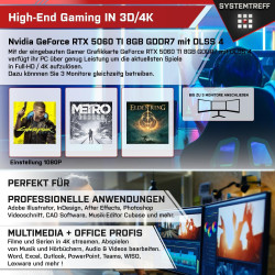 SYSTEMTREFF High-End Gaming PC AMD Ryzen 7 7800X3D 8x5GHz | Nvidia RTX 5060 TI 8GB DX12 | 1TB M.2 NVMe | 32GB DDR5 RAM | Windows