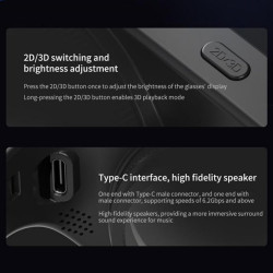 Air 3D-VR-Brille, Virtual-Reality-Headsets, VR-Smart-Brille mit Kabellosem 4K-Bildschirm, Verstellbare, Leichte VR-Brille für