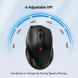 TECKNET Silent Maus Kabellose, 4800DPI 2.4GHz Leise Funkmaus mit Nano Empfänger, Side Control, Ohne Klickgeräusche, 6