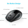 TECKNET Silent Maus Kabellose, 4800DPI 2.4GHz Leise Funkmaus mit Nano Empfänger, Side Control, Ohne Klickgeräusche, 6