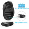 TECKNET Silent Maus Kabellose, 4800DPI 2.4GHz Leise Funkmaus mit Nano Empfänger, Side Control, Ohne Klickgeräusche, 6