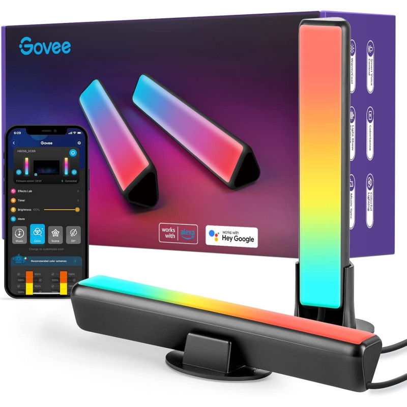 Govee LED Lightbar, RGBICWW TV Hintergrundbeleuchtung funktioniert mit Alexa und Google Assistant, App Steuerung dimmbar 16