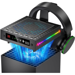 LED Display Automatisch Lüfter für Xbox Series X mit 9 RGB Licht Modi, Kühlsystem mit 4-Modus für Xbox Series X Konsole, Kühler