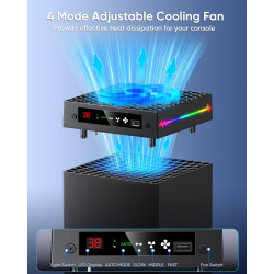 LED Display Automatisch Lüfter für Xbox Series X mit 9 RGB Licht Modi, Kühlsystem mit 4-Modus für Xbox Series X Konsole, Kühler