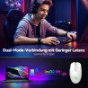 TECKNET Kabellose Gaming-Maus, RGB 2.4G/USB-C Kabelgebundene Gaming-Maus, 8000 DPI Wiederaufladbar, PC Gaming Mouse mit
