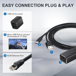 Ethernet-Adapter für Fire TV Stick & Chromecast, Micro USB auf RJ45 LAN Netzwerkadapter, 100 Mbps Ethernet-Adapter AI Affiliate