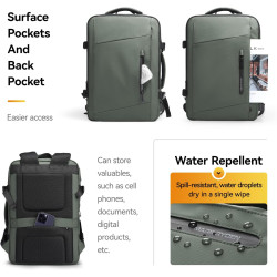 MARK RYDEN Laptop Rucksack Erweiterbar 25-40L, 17.3 Zoll Reiserucksack mit USB Ladeanschluss YKK Reißverschluss Wasserdicht