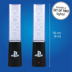 PlayStation Flüssigkeits-Tanzlichter - Offiziell lizenziert, zwei schallreaktive Springbrunnen, Stimmungsbeleuchtung für