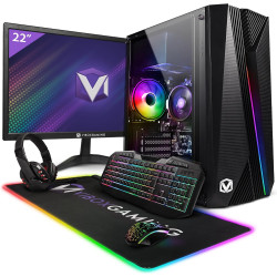 Vibox I-26 Gaming PC Set Komplett • Monitor 22 Zoll • AMD Ryzen 3 3200G 4,0GHz • Radeon Vega 8 • 16GB RAM • 480GB SSD • Windows