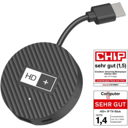 HD+ IP TV-Stick – Der TV-Stick, der Immer direkt mit Live-Fernsehen startet | Fernsehen ohne Satellit oder Kabel über Internet |
