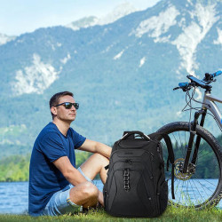 KROSER Laptop Rucksack 18,4 Zoll Herren Computer Rucksack mit Hartschale Saferoom RFID Taschen Wasserabweisend Business College