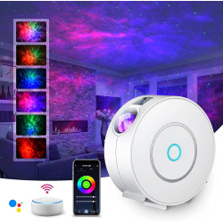 SUPPOU LED Alexa Sternenhimmel Projektor, Smart Nachtlicht 3D Galaxy Sternenprojektor Lampe Kinder Erwachsense mit RG