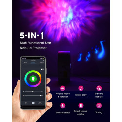 SUPPOU LED Alexa Sternenhimmel Projektor, Smart Nachtlicht 3D Galaxy Sternenprojektor Lampe Kinder Erwachsense mit RG