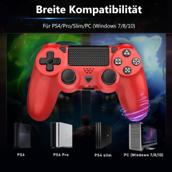 Bonacell Wireless Controller für Ps-4 mit, Dual Vibration kabelloser Turbo-Touchpad-Joystick, 3.5mm Audio Jack
