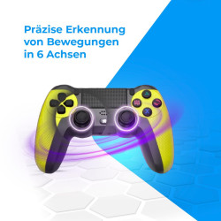 NK Wireless Controller für PS4 / PS3 / PC/Mobile - Wireless Controller mit Vibration, 6-Achsen-Erkennungsfunktion, LED-Licht,