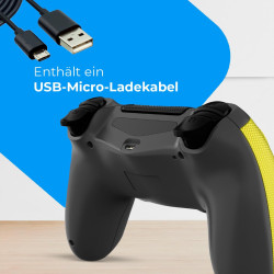 NK Wireless Controller für PS4 / PS3 / PC/Mobile - Wireless Controller mit Vibration, 6-Achsen-Erkennungsfunktion, LED-Licht,