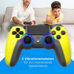 NK Wireless Controller für PS4 / PS3 / PC/Mobile - Wireless Controller mit Vibration, 6-Achsen-Erkennungsfunktion, LED-Licht,