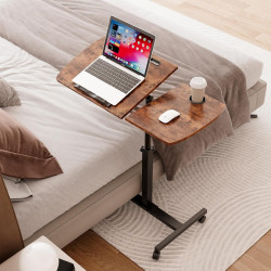 Dripex 80×40cm Laptoptisch mit 4 Rollen, Schreibtisch Höhenverstellbarer 69-98cm, Mobiler Stehpult Computertisch mit