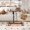 Dripex 80×40cm Laptoptisch mit 4 Rollen, Schreibtisch Höhenverstellbarer 69-98cm, Mobiler Stehpult Computertisch mit