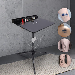 Donened Tattoo Arbeitstisch Höhenverstellbarer 71.5-112cm, Abnehmbare Design Tattoo Workstation Ständer für Anfänger &