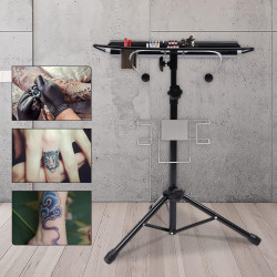 Donened Tattoo Arbeitstisch Höhenverstellbarer 71.5-112cm, Abnehmbare Design Tattoo Workstation Ständer für Anfänger &