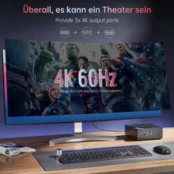 ACEMAGICIAN AM06Pro Mini PC, AMD Ryzen 7 5825U (8C/16T, bis zu 4.5Ghz),16GB DDR4 512GB M.2 SSD Micro PC mit Windows 11 Pro | 4K