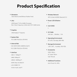 Beelink Mini PC EQR6, AMD Ryzen 9 6900HX, 8C/16T, Bis Zu 4,9GHz, 32G DDR5 RAM 1TB PCIe4.0 SSD, 4K Display, HDMI, Gigabit