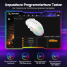 TECKNET Kabellose Gaming-Maus, RGB 2.4G/USB-C Kabelgebundene Gaming-Maus, 8000 DPI Wiederaufladbar, PC Gaming Mouse mit