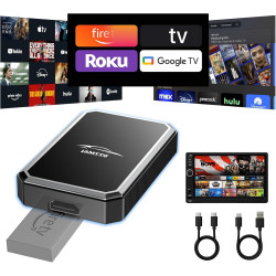 LAMTTO Car TV Mate, Kabelloser Carplay Adapter für kabelgebundenes OEM Carplay & Fi-re TV Stick/Spielekonsole HDMI-Multimedia