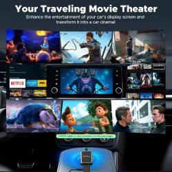 LAMTTO Car TV Mate, Kabelloser Carplay Adapter für kabelgebundenes OEM Carplay & Fi-re TV Stick/Spielekonsole HDMI-Multimedia