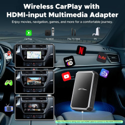 LAMTTO Car TV Mate, Kabelloser Carplay Adapter für kabelgebundenes OEM Carplay & Fi-re TV Stick/Spielekonsole HDMI-Multimedia