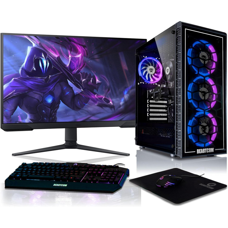 BEASTCOM Q5 | Gaming PC Set Bundle | AMD Ryzen 9 5900X 12X 4,80 GHz 24 Threads, NVIDIA RTX 5070 12GB, 32GB RAM, 1TB NVMe SSD,