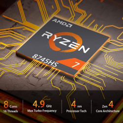 AWOW Mini Gaming PC mit AMD Ryzen 7 7840HS (8 Kerne, bis 5,1 GHz), 32 GB DDR5, 1TB PCIe 4.0 SSD, Radeon 780M Grafik, 4K Triple