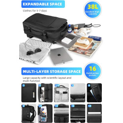 MARK RYDEN Erweiterbarer 26L-38L Reiserucksack, Business Rucksack Herren, Laptop Rucksack mit 17 Zoll Laptopfach, Handgepäck