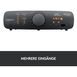 Logitech Z906 5.1 Sound System, Lautsprecher mit 1000 Watt Surround Sound, THX, Mehrere Audio-Eingänge, Fernbedienung, EU