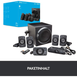Logitech Z906 5.1 Sound System, Lautsprecher mit 1000 Watt Surround Sound, THX, Mehrere Audio-Eingänge, Fernbedienung, EU