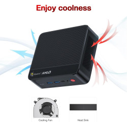 Beelink Mini PC AMD Ryzen 7 5825U(8C/16T,bis zu 4.5 GHz), SER5 Pro Mini Computer 32GB DDR4 1TB M.2 2280 PCIe3.0 SSD, 4K@60Hz