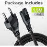 Tolesum1,5m Netzkabel 2 Polig Power Cable,Euro Plug C7 Stromkabel 2 polig Netzkabel für PS5 / PS4 / PS3 / Xbox Serie X/S -