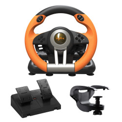 PXN V3 PRO Gaming Lenkrad mit Pedalen, 180° Lenkräder mit Vibrations Feedback, Rennschaltwippen, PC Lenkrad, Lenkrad für PS4,